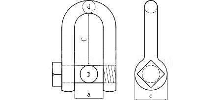 Verzinkte CE geschmiedete Pin Bow D Square Head Screw Pin Trawling Chains